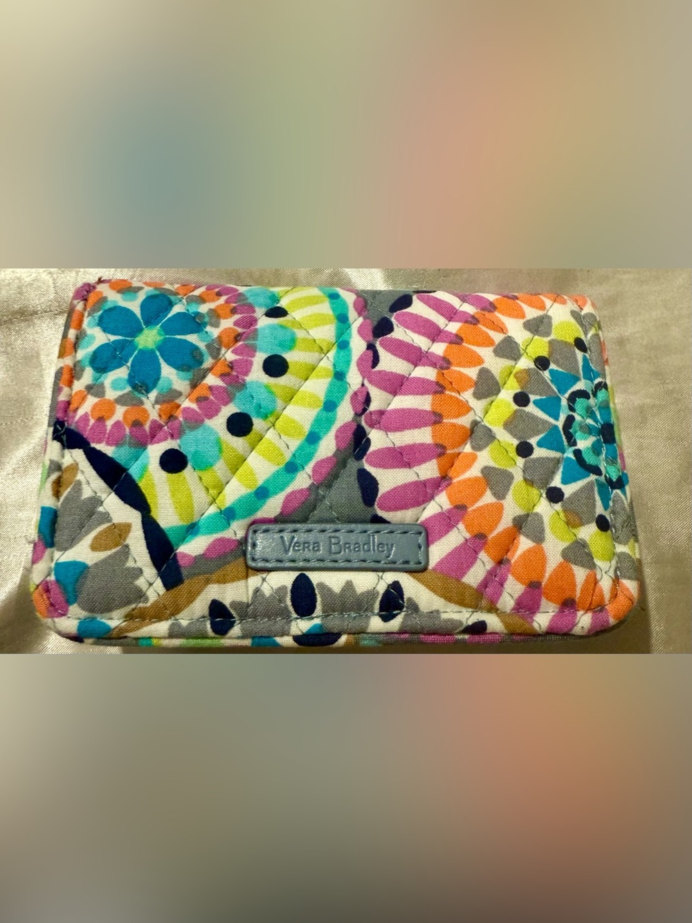 Vera Bradley Sunny Medallion RFID Quilted Zip Wallet